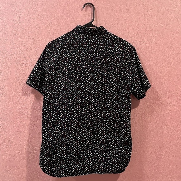 DENIM & FLOWER Men’s Navy Floral Casual Short Sleeve Button Down Shirt Size M - Picture 3 of 5